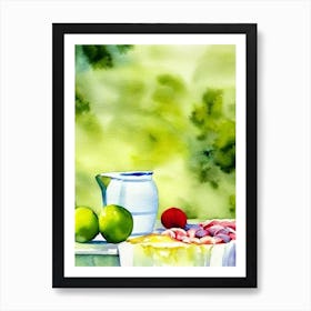 Lime Italian Watercolour fruit Art Print