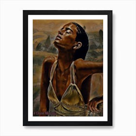Abstract Portrait of a Woman Brown Art Print