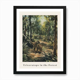 Triceratops In The Forest Painting 1 Poster Art Print