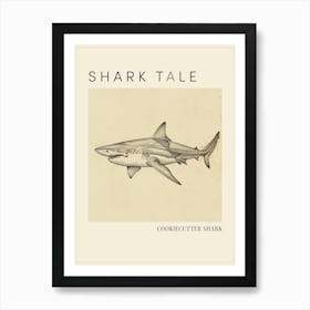 Cookiecutter Shark Vintage Illustration 3 Poster Art Print