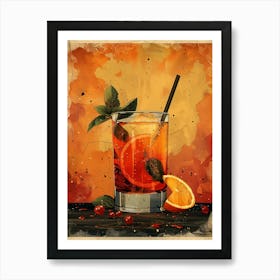 Cocktail With Orange And Mint 1 Art Print