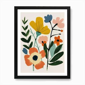 Painted Florals Cosmos 4 Art Print