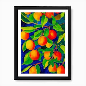 Loquat 2 Fruit Vibrant Matisse Inspired Painting Fruit Art Print