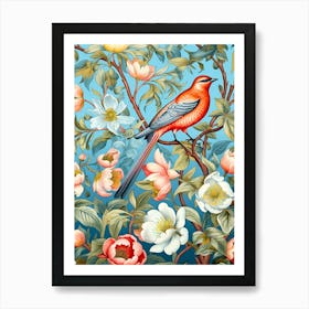 Red Bird On A Branch Art Print