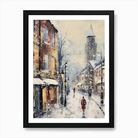 Vintage Winter Painting Nottingham United Kingdom 3 Art Print