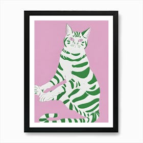 Striped Cat 3 Art Print