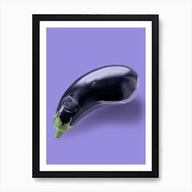 Eggplant Whale Art Print