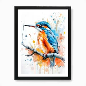 Kingfisher Colorful Illustration Art Print