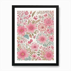 Pink Flowers 20 Art Print