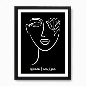 Women Face Line 5 Art Print