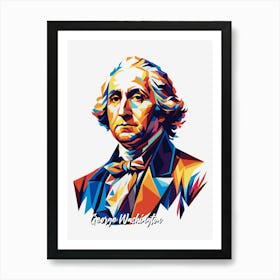 George Washington 01 Portrait WPAP Pop Art Art Print