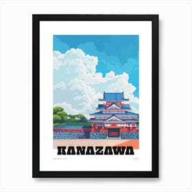 Kanazawa Castle Japan 1 Colourful Illustration Poster Art Print