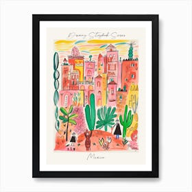 Poster Of Mexico, Dreamy Storybook Illustration 3 Art Print