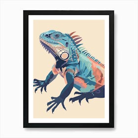 Blue Iguana Modern Illustration 10 Art Print