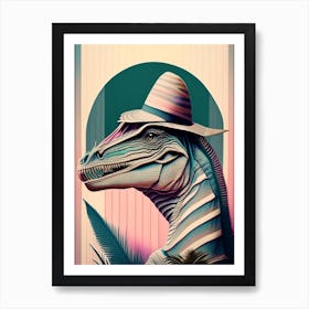 Dilophosaurus Pastel Dinosaur Art Print