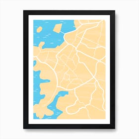 Map Of Pula Art Print