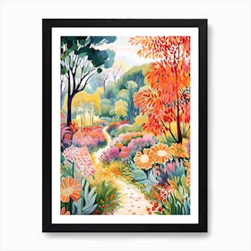 Giverny Gardens, France In Autumn Fall Illustration 2 Art Print