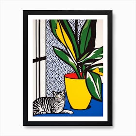 Paradise With A Cat 2 Pop Art Style Art Print