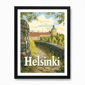 Aihrgdesign A Mid Century Modern Travel Poster For Helsinki Art Print