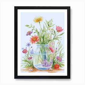 Beautiful Flowers In A Vase 1 Art Print