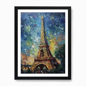 Eiffel Tower Paris France Vincent Van Gogh Style 18 Art Print