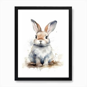 Baby Bunny Watercolour Nursery 1 Art Print