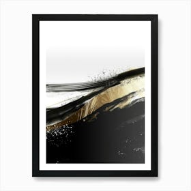 Abstract Black And Gold Painting 96 Art Print