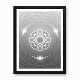 Geometric Glyph in White and Silver with Sparkle Array n.0009 Art Print