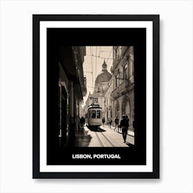 Poster Of Lisbon, Portugal, Mediterranean Black And White Photography Analogue 3 Art Print
