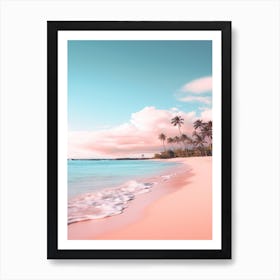 Kaanapali Beach Maui Hawaii Turquoise And Pink Tones 1 Art Print