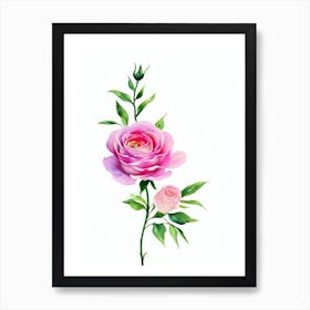 Rose Watercolour Flower Art Print