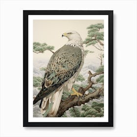 Ohara Koson Inspired Bird Painting Eagle 3 Art Print