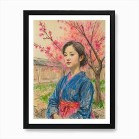 Korean Girl Art Print