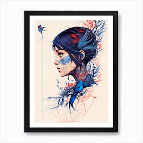 Blue bird Art Print