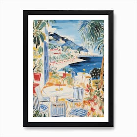 Capri   Italy Beach Club Lido Watercolour 3 Art Print