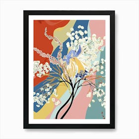 Colourful Flower Illustration Gypsophila 3 Art Print