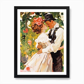 Couple Kissing Art Print