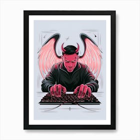 Devil On A Keyboard 6 Art Print