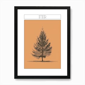 Fir Tree Minimalistic Drawing 1 Poster Art Print