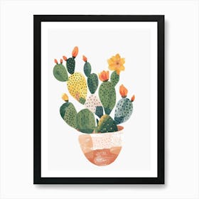 Cactus Plant Minimalist Illustration 7 Art Print