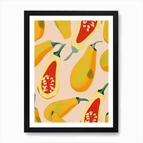 Butternut Squash Pastel Pattern 2 Art Print