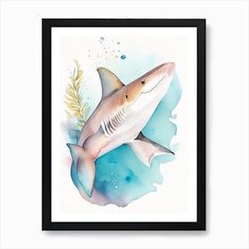 Lemon Shark 3 Watercolour Art Print