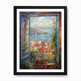 Window View Of Istanbul In The Style Of Impressionism 3 Art Print