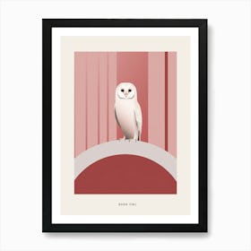 Minimalist Barn Owl 4 Bird Poster Art Print