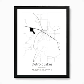 Detroit,United States Minimalist Map Art Print