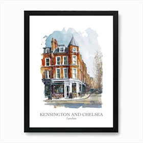 Kensington And Chelsea London Borough   Street Watercolour 1 Poster Art Print