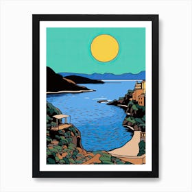 Minimal Design Style Of Amalfi Coast, Italy 1 Art Print