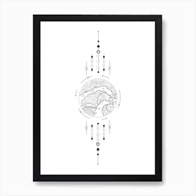 Geometric Waves Illustration Art Print