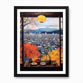 Winter Cityscape Kyoto Japan 1 Art Print