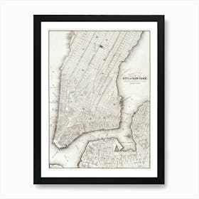 Map Of The City Of New York Art Print